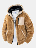Teddy fleece vattert Kurtka z kaptur