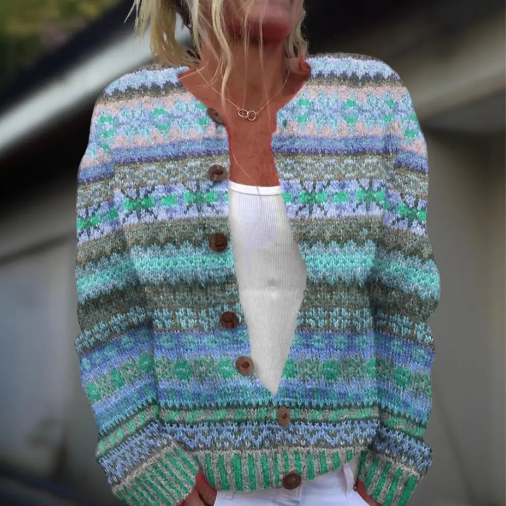 Anja™ | Sweter rozpinany we wzory