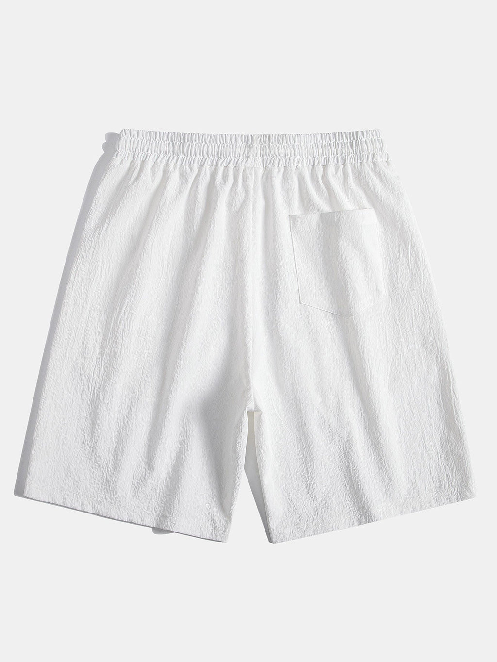 Geometrisk jacquard eyelet cubansk koszula w krøllete tekstur trekksnor krótkie Spodnie