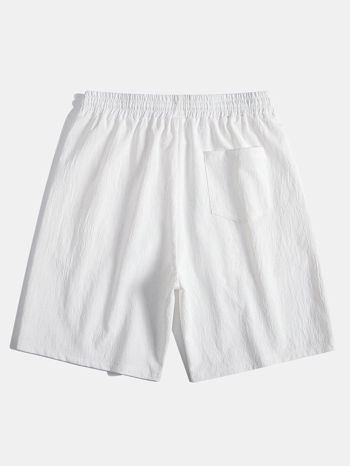 Geometrisk jacquard eyelet cubansk koszula w krøllete tekstur trekksnor krótkie Spodnie