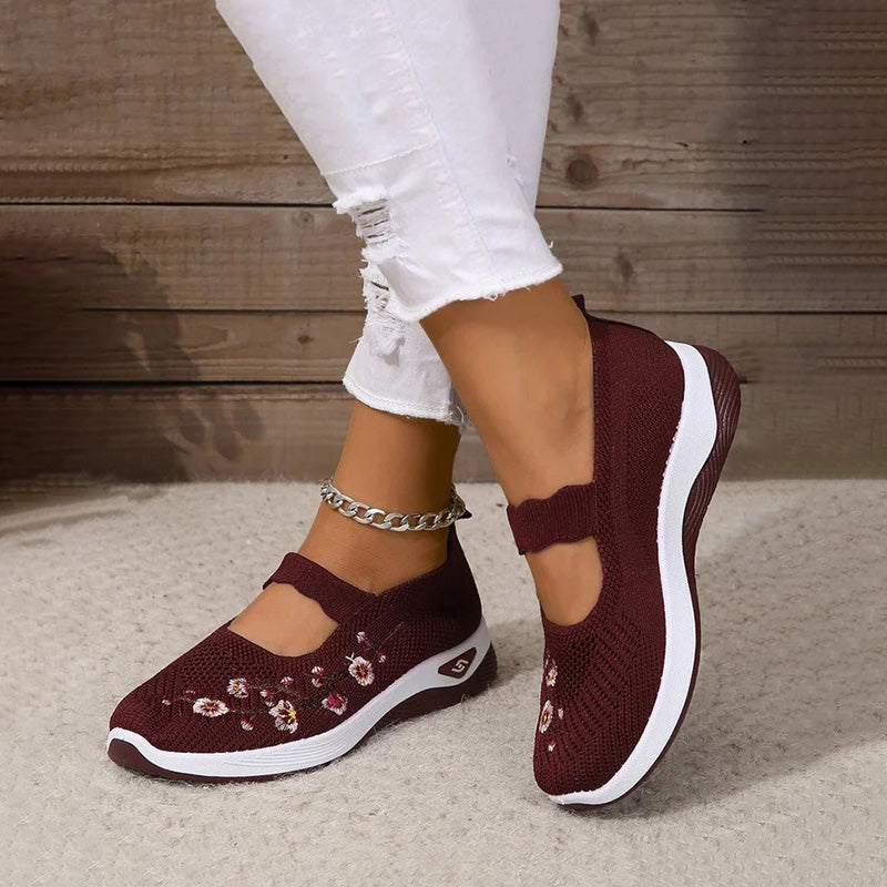 kwiaty Broderte Oddychający Buty