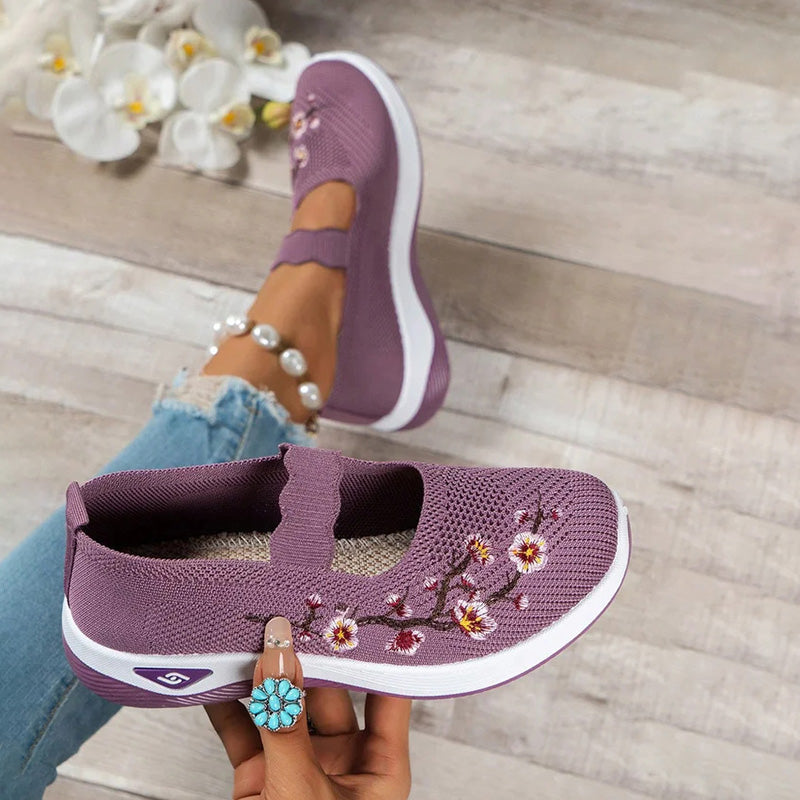 kwiaty Broderte Oddychający Buty