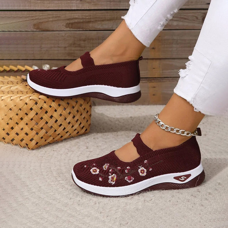 kwiaty Broderte Oddychający Buty