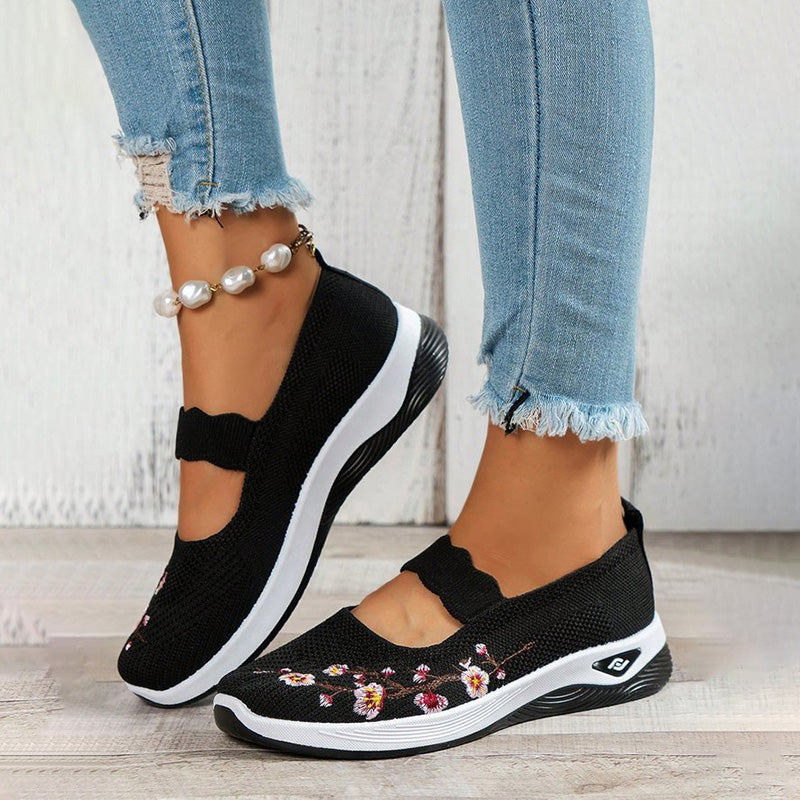 kwiaty Broderte Oddychający Buty