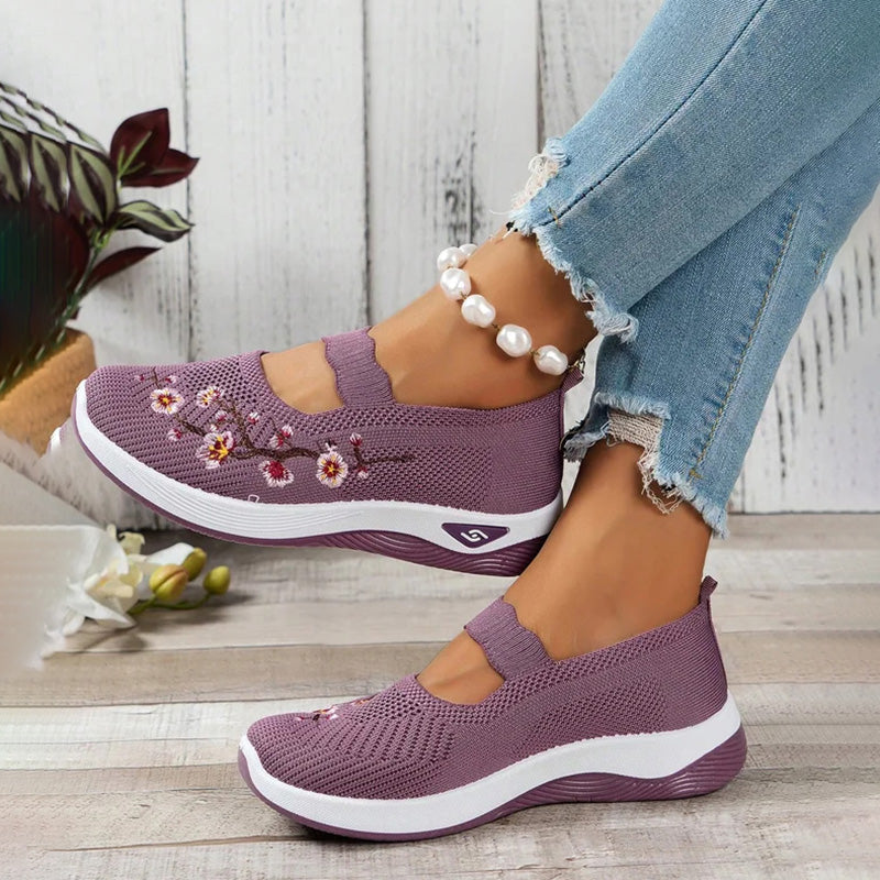 kwiaty Broderte Oddychający Buty