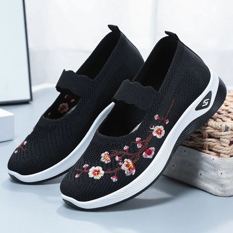 kwiaty Broderte Oddychający Buty