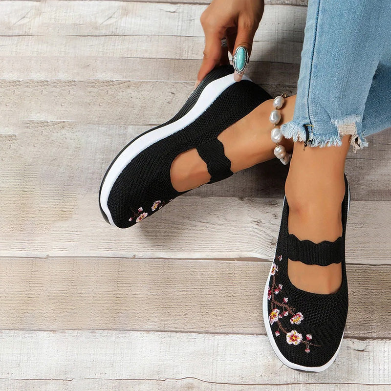 kwiaty Broderte Oddychający Buty