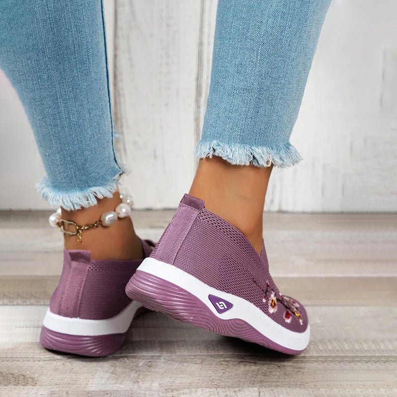 kwiaty Broderte Oddychający Buty