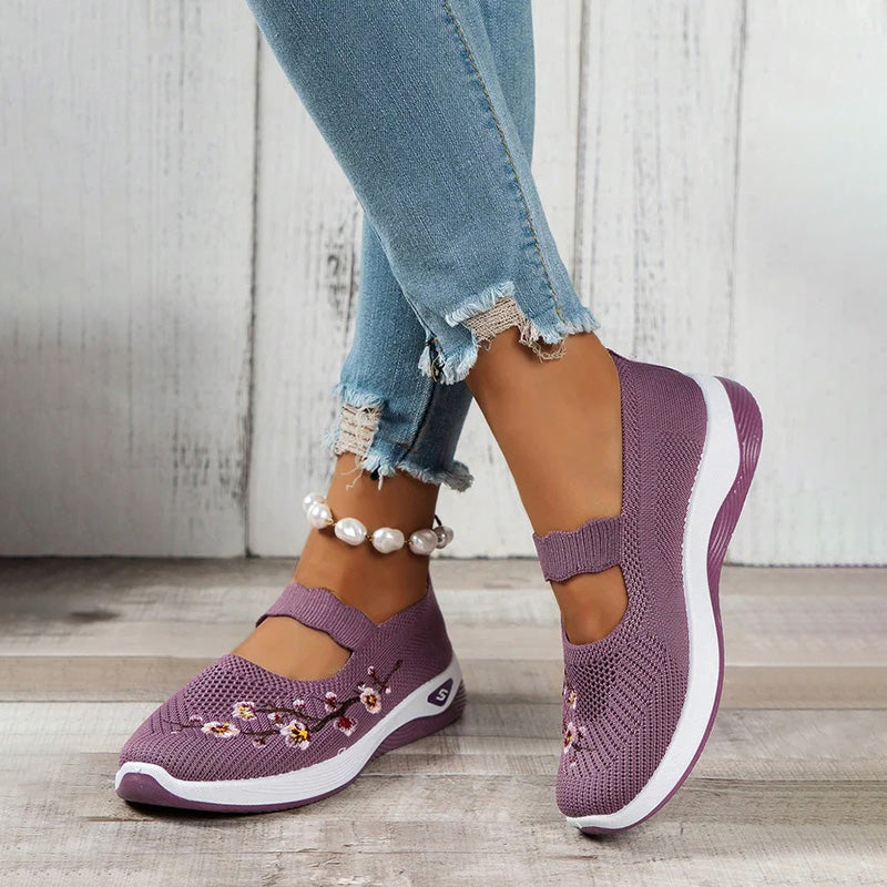 kwiaty Broderte Oddychający Buty
