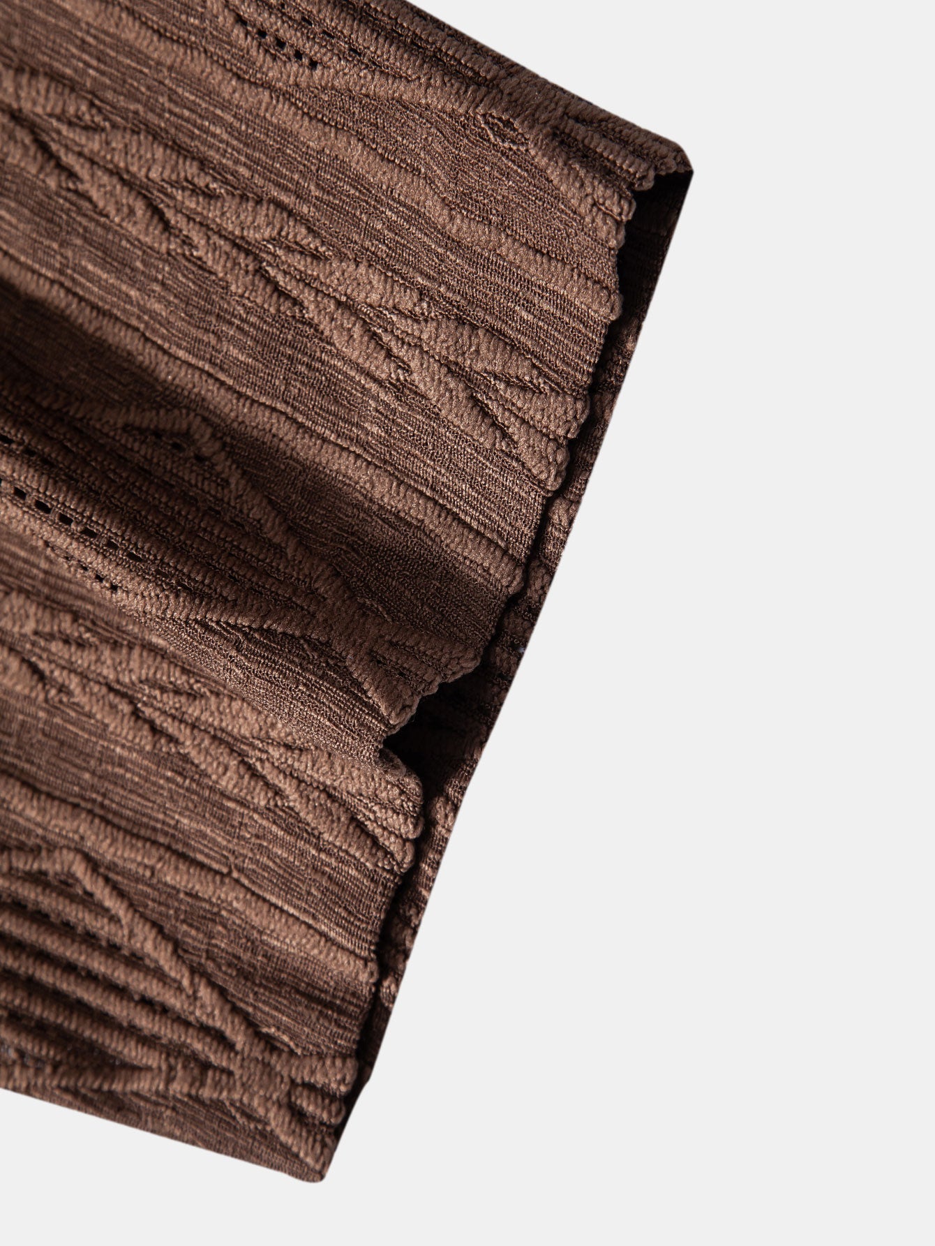 Geometrisk jacquard eyelet cubansk koszula w krøllete tekstur trekksnor krótkie Spodnie