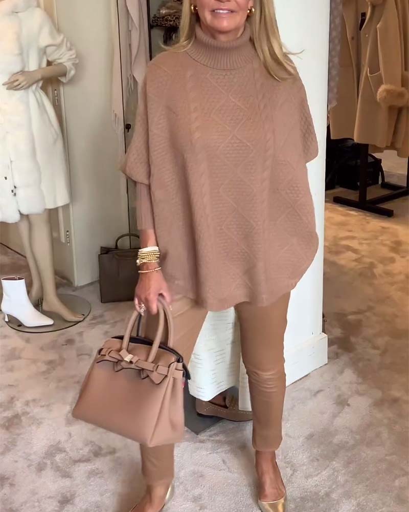 Jednolity rullehalsSweter w casual Styl
