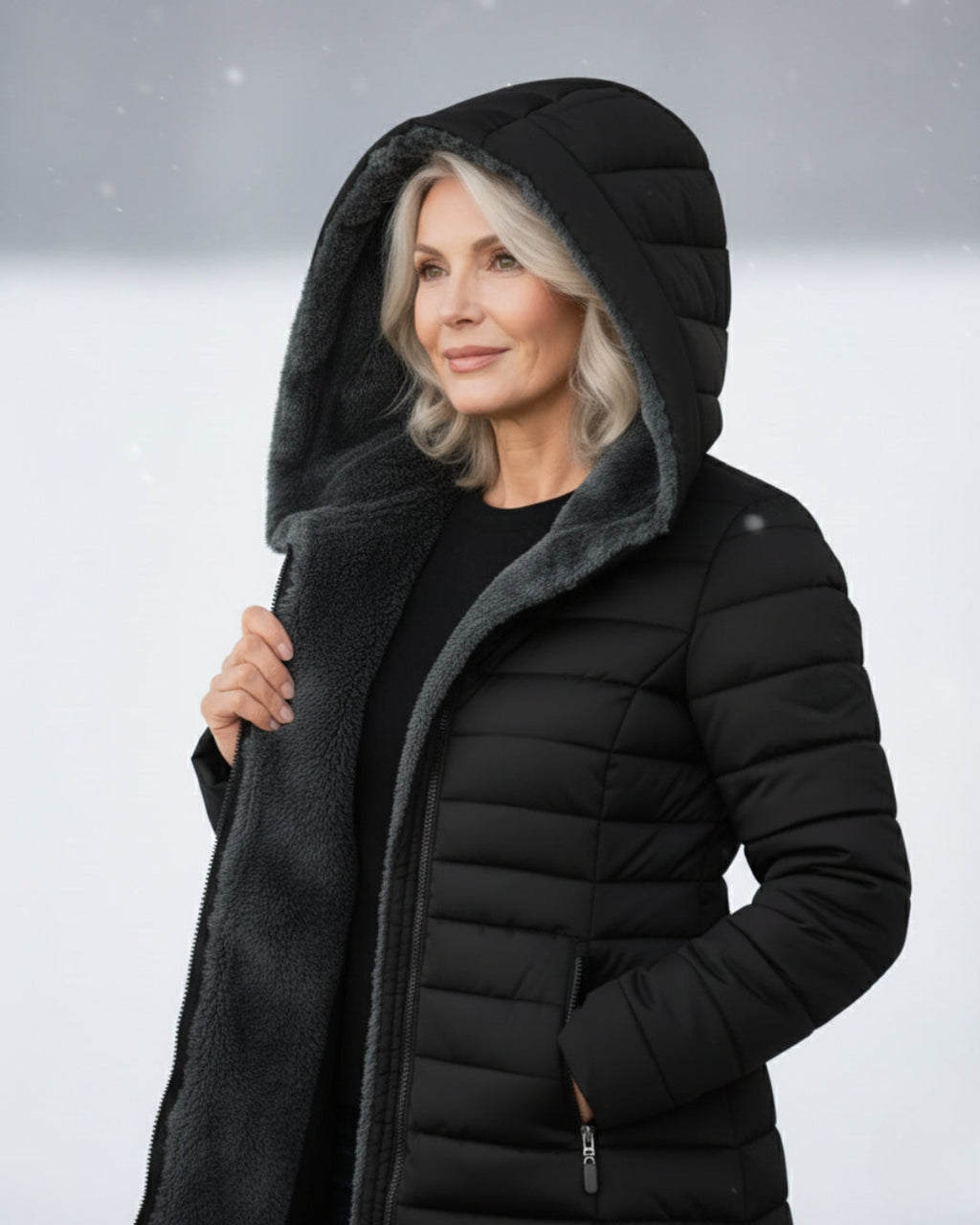 ScandiWear | Pufferkåpe z fleecefôr