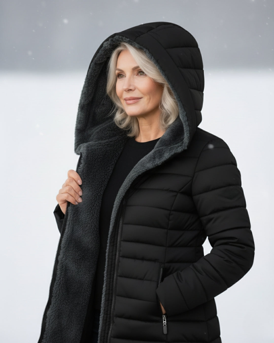 ScandiWear | Pufferkåpe z fleecefôr