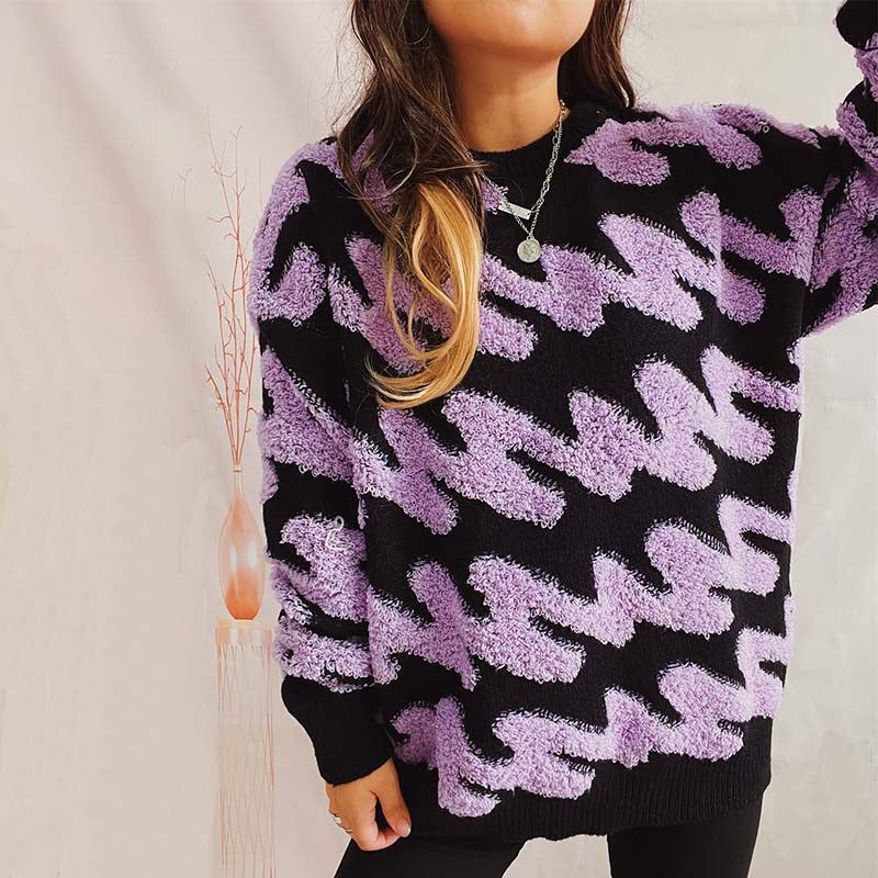 Casualowy Luźny Dzianinowy Sweter