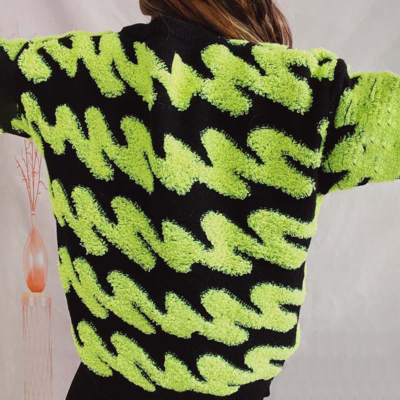 Casualowy Luźny Dzianinowy Sweter