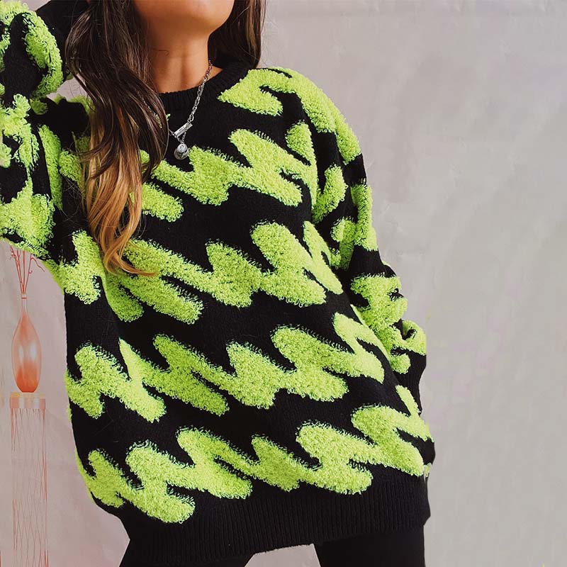 Casualowy Luźny Dzianinowy Sweter