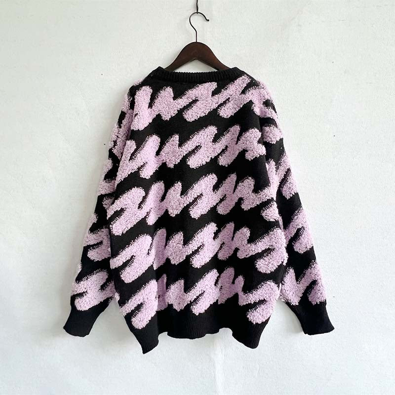 Casualowy Luźny Dzianinowy Sweter