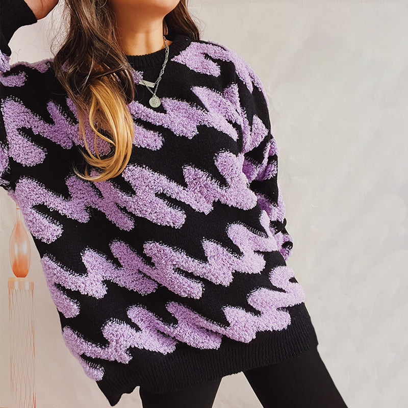 Casualowy Luźny Dzianinowy Sweter