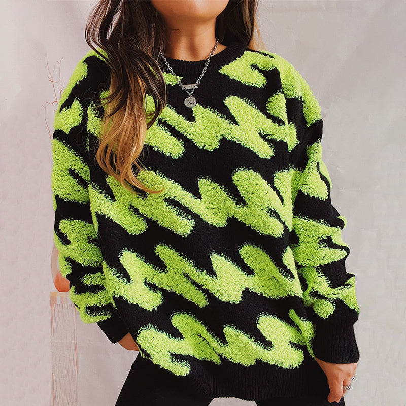 Casualowy Luźny Dzianinowy Sweter