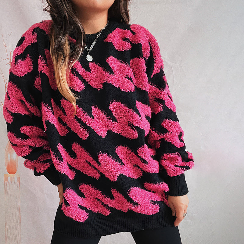 Casualowy Luźny Dzianinowy Sweter