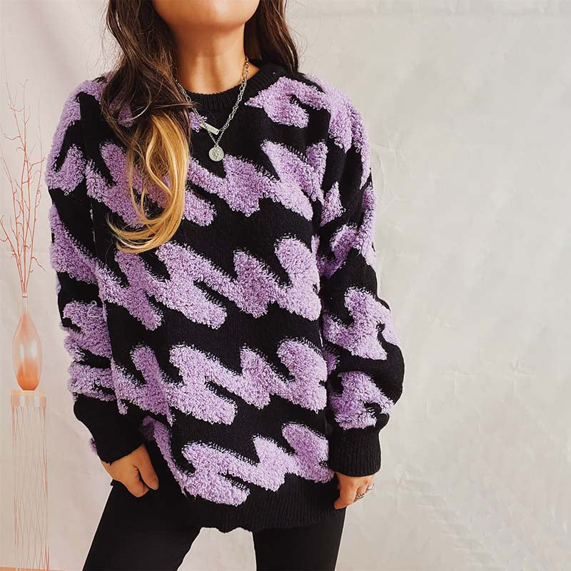 Casualowy Luźny Dzianinowy Sweter