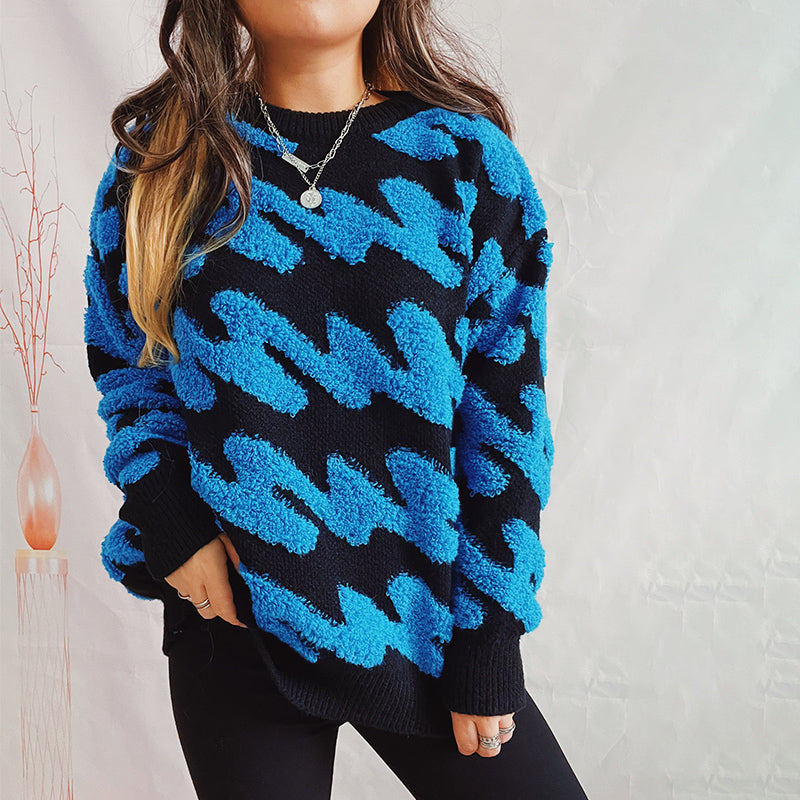 Casualowy Luźny Dzianinowy Sweter