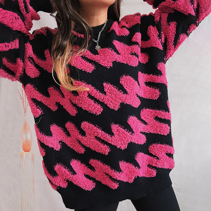 Casualowy Luźny Dzianinowy Sweter