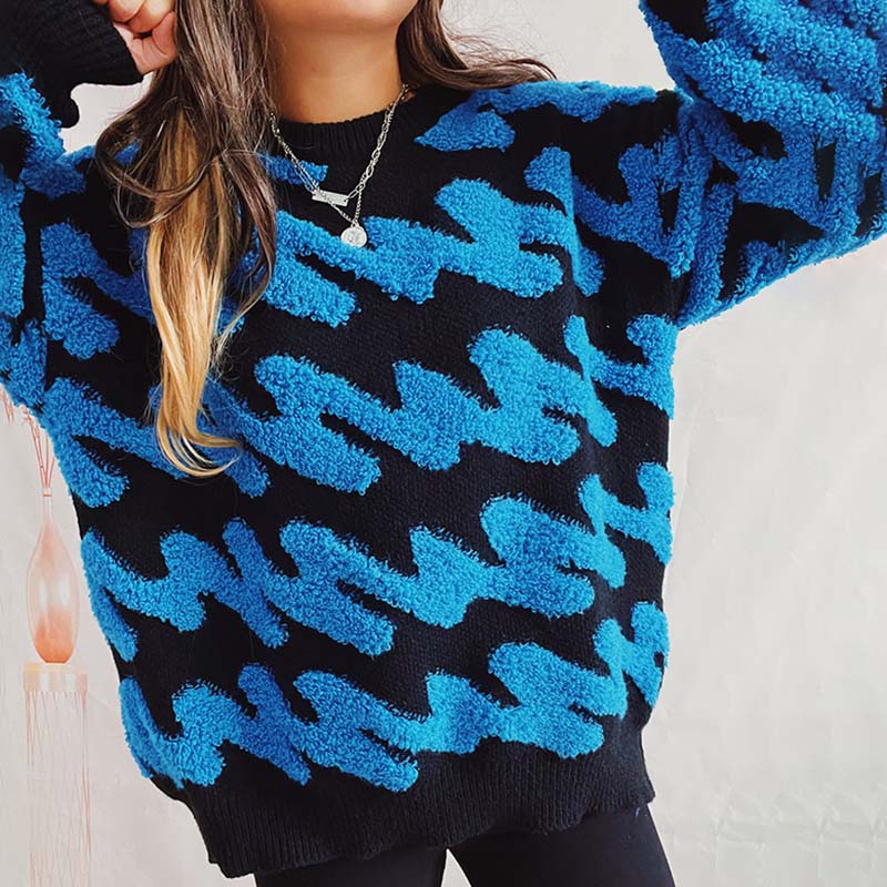 Casualowy Luźny Dzianinowy Sweter