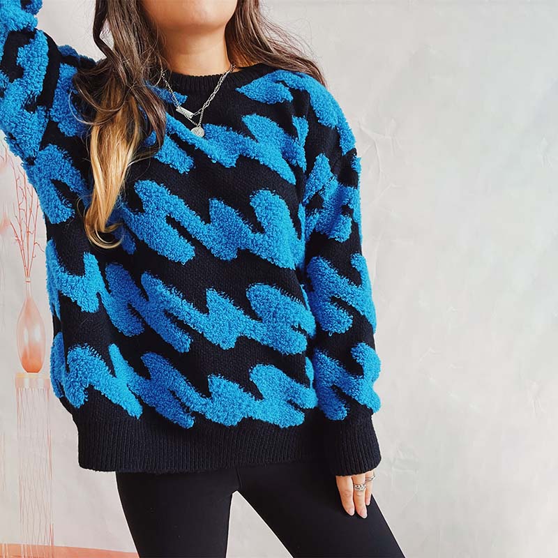 Casualowy Luźny Dzianinowy Sweter