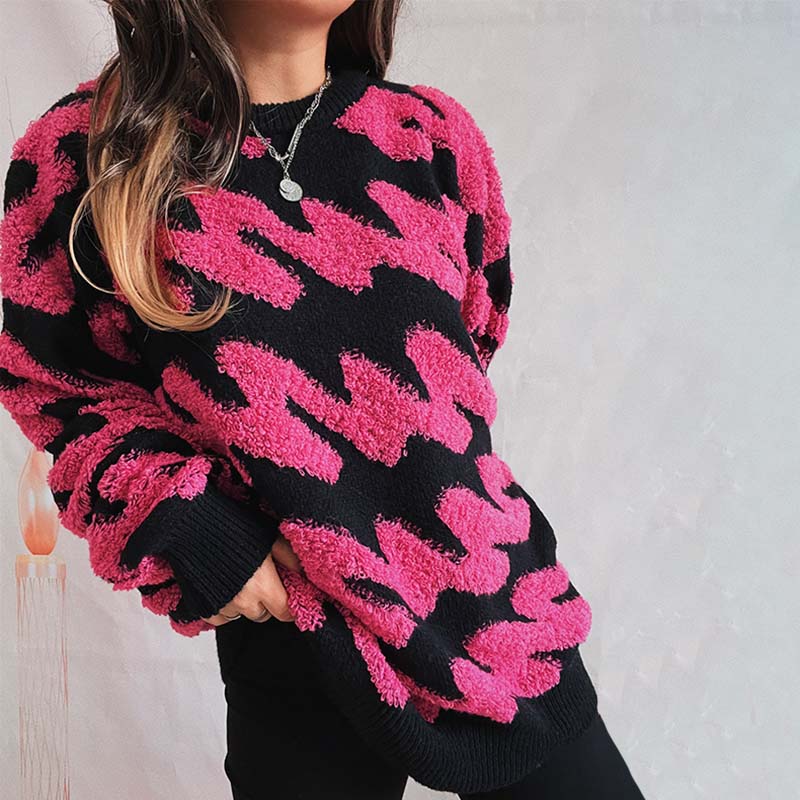Casualowy Luźny Dzianinowy Sweter
