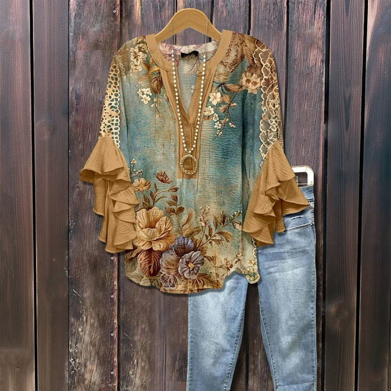 Bluzka vintage w kwiaty