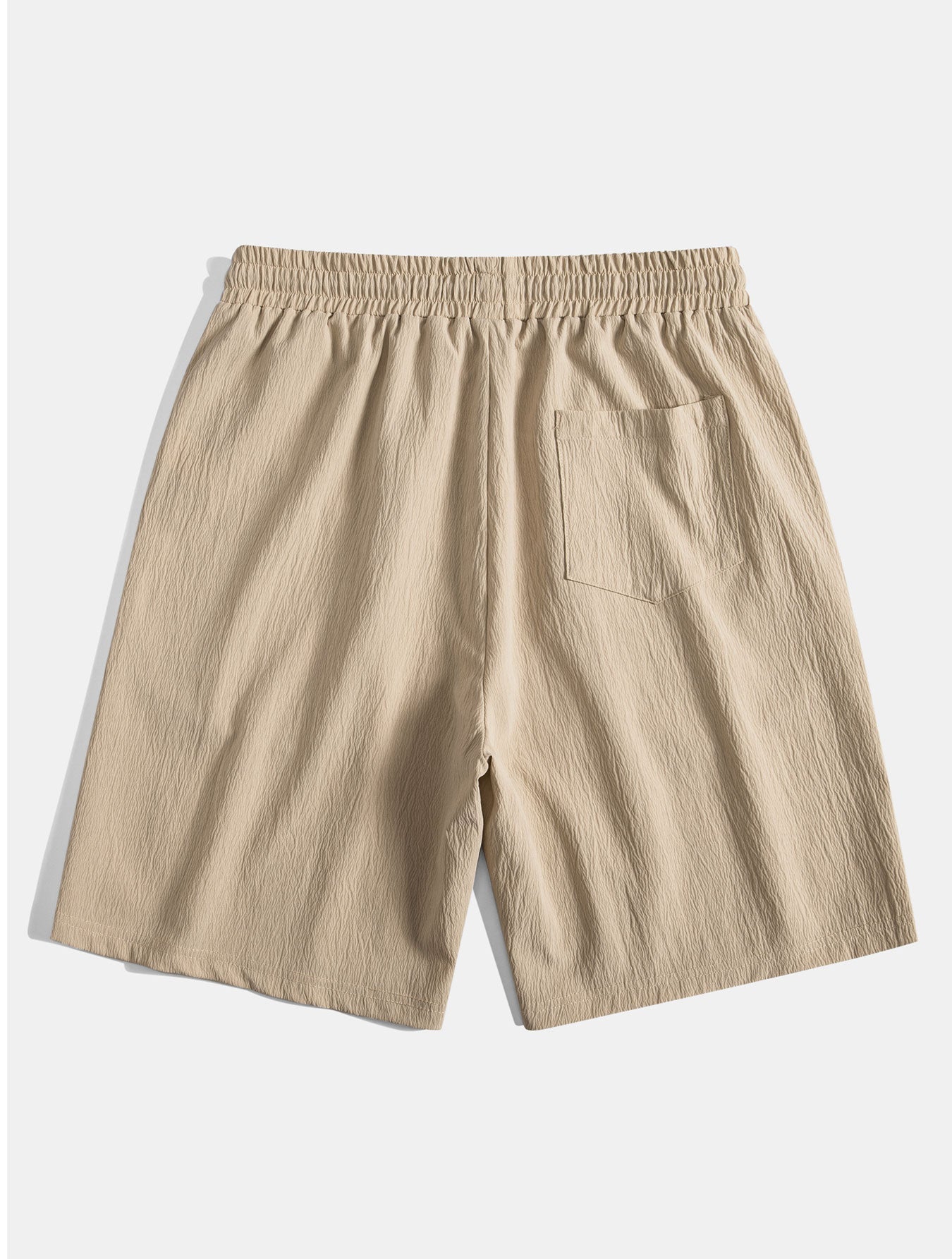 Geometrisk jacquard eyelet cubansk koszula w krøllete tekstur trekksnor krótkie Spodnie