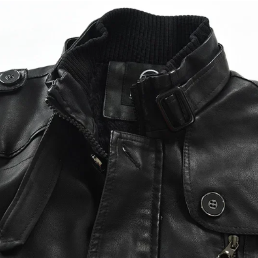Elegancki długi skinnKurtka w bikerStyl