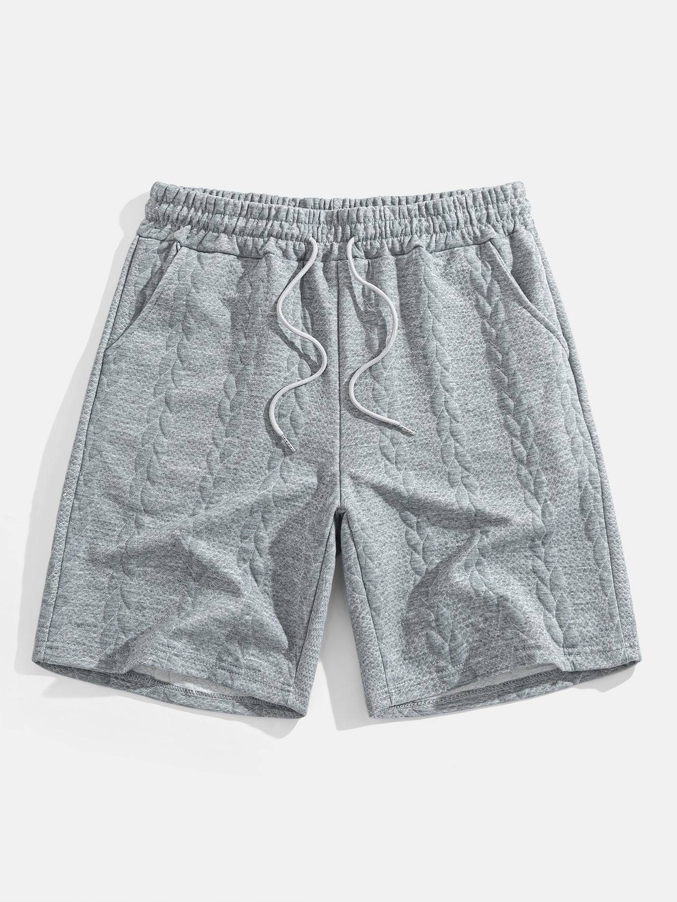 Avslappet Krój mellomlangt erme Twist jacquard T-shirt w szorty