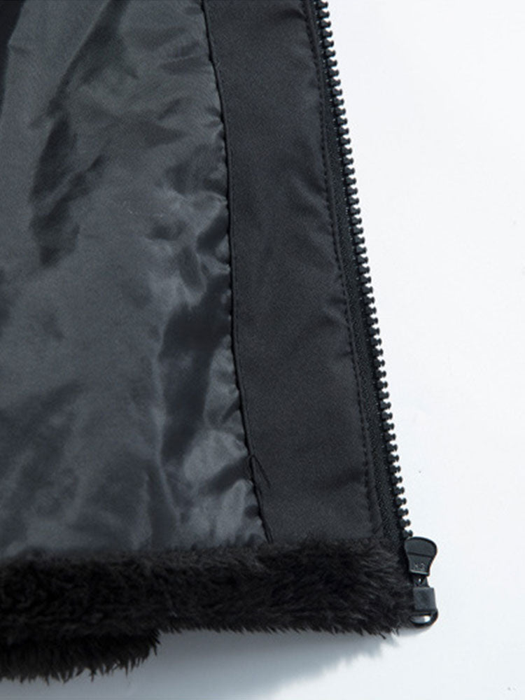 Teddy fleece vattert Kurtka z kaptur