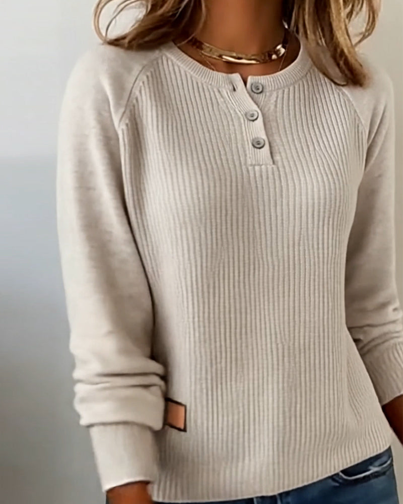 Stylowy Sweter z knapp w raglanermer