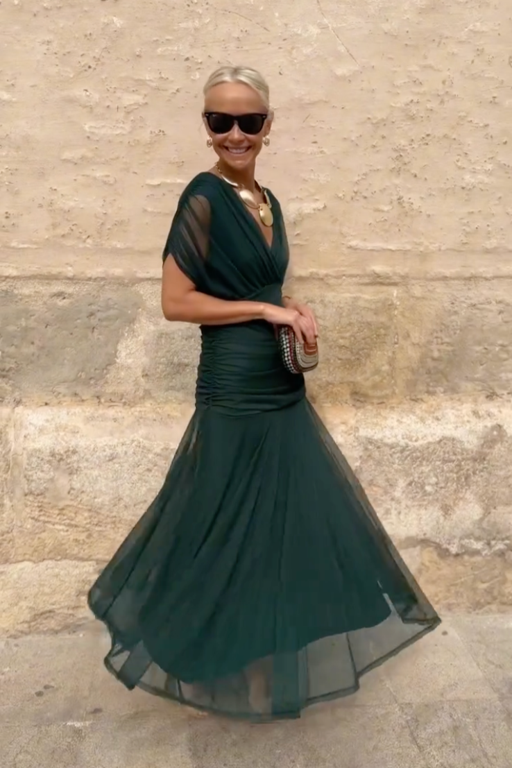 LOUISE | Elegancki sukienka maxi do festlige Okazjaer z Dekolt w serek