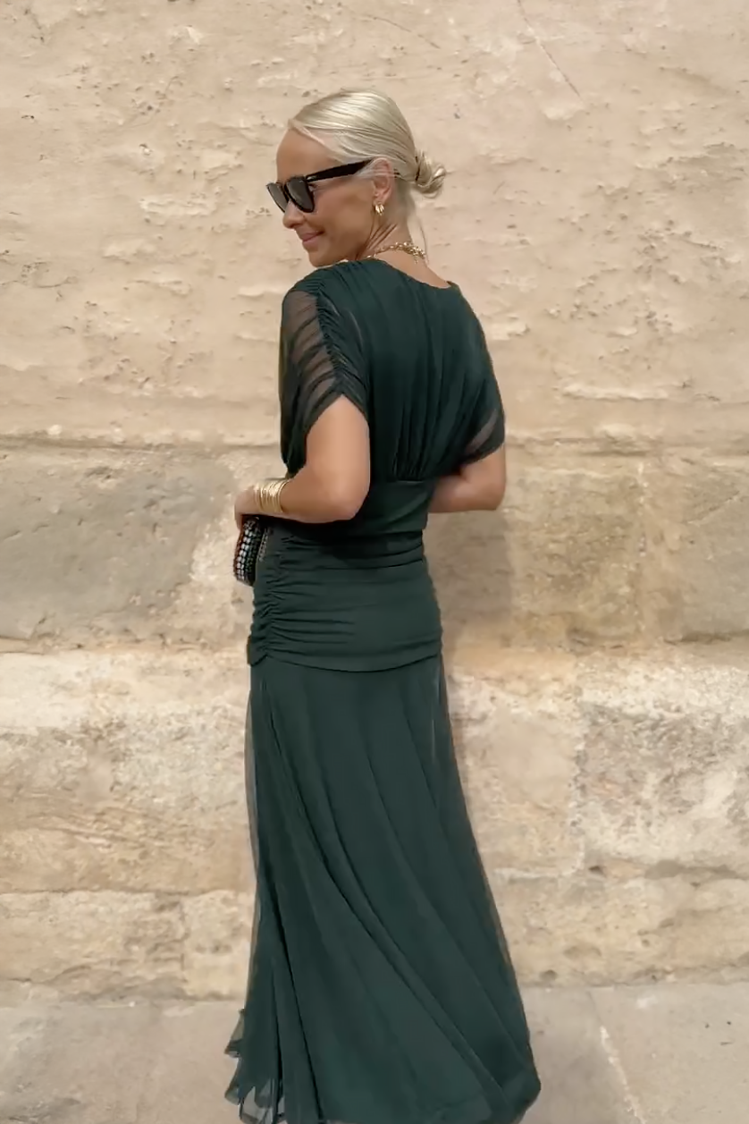 LOUISE | Elegancki sukienka maxi do festlige Okazjaer z Dekolt w serek