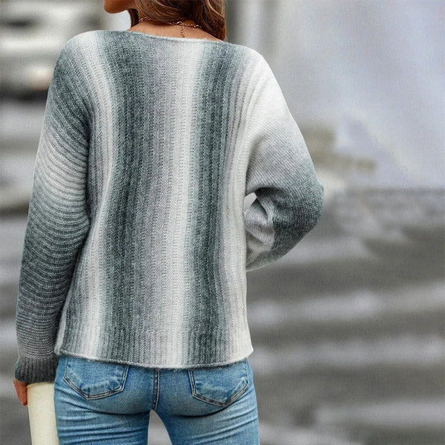 Casual Gradient Dzianinowy Sweter