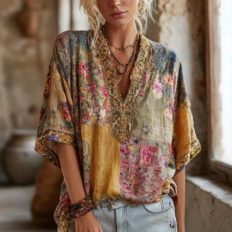Bluzka vintage w kwiaty