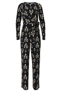 Ornamentaal Print Jumpsuit In Travelkwaliteit | Black - Off White