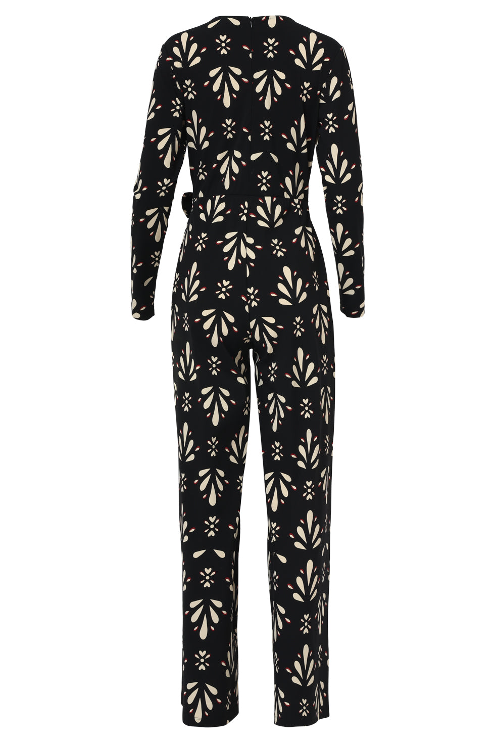 Ornamentaal Print Jumpsuit In Travelkwaliteit | Black - Off White