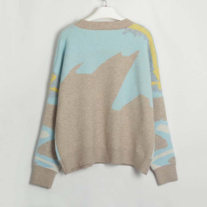 Casualowy Kolorblokk Sweter