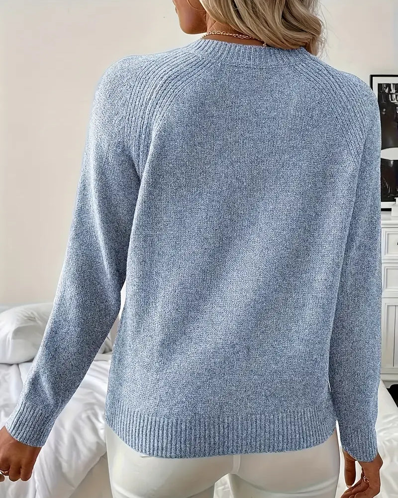 Sweter z knapppynt w raglanermer