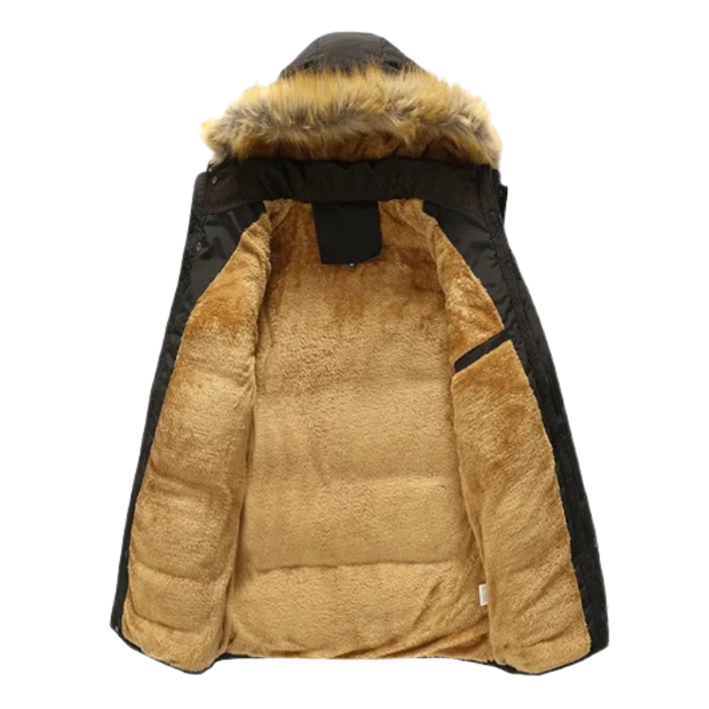 Elegancki vattert fleece kurtka zimowa