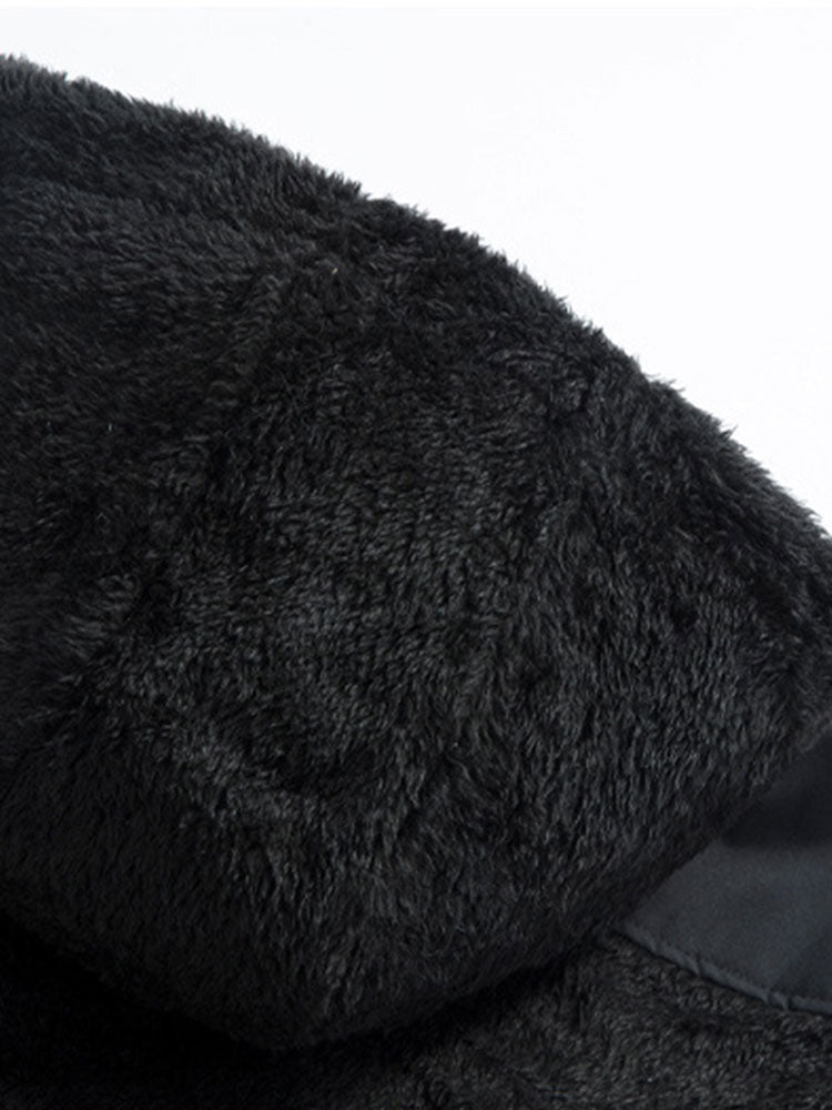 Teddy fleece vattert Kurtka z kaptur