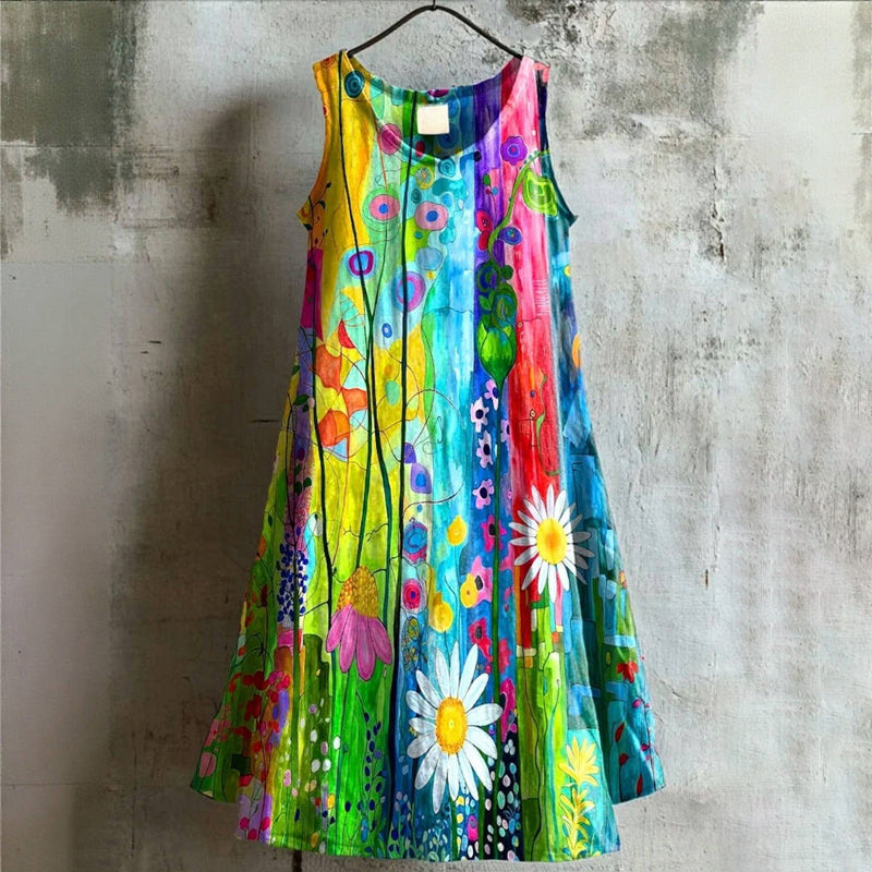 Sukienka vintage z kwiatowym nadrukiem