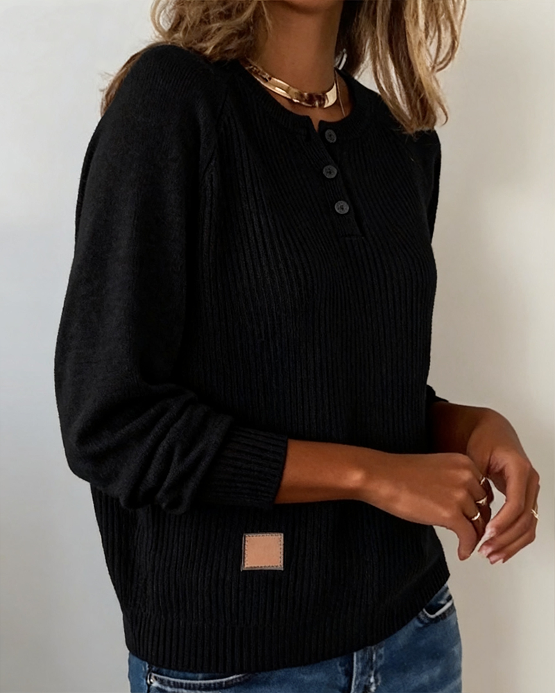 Stylowy Sweter z knapp w raglanermer