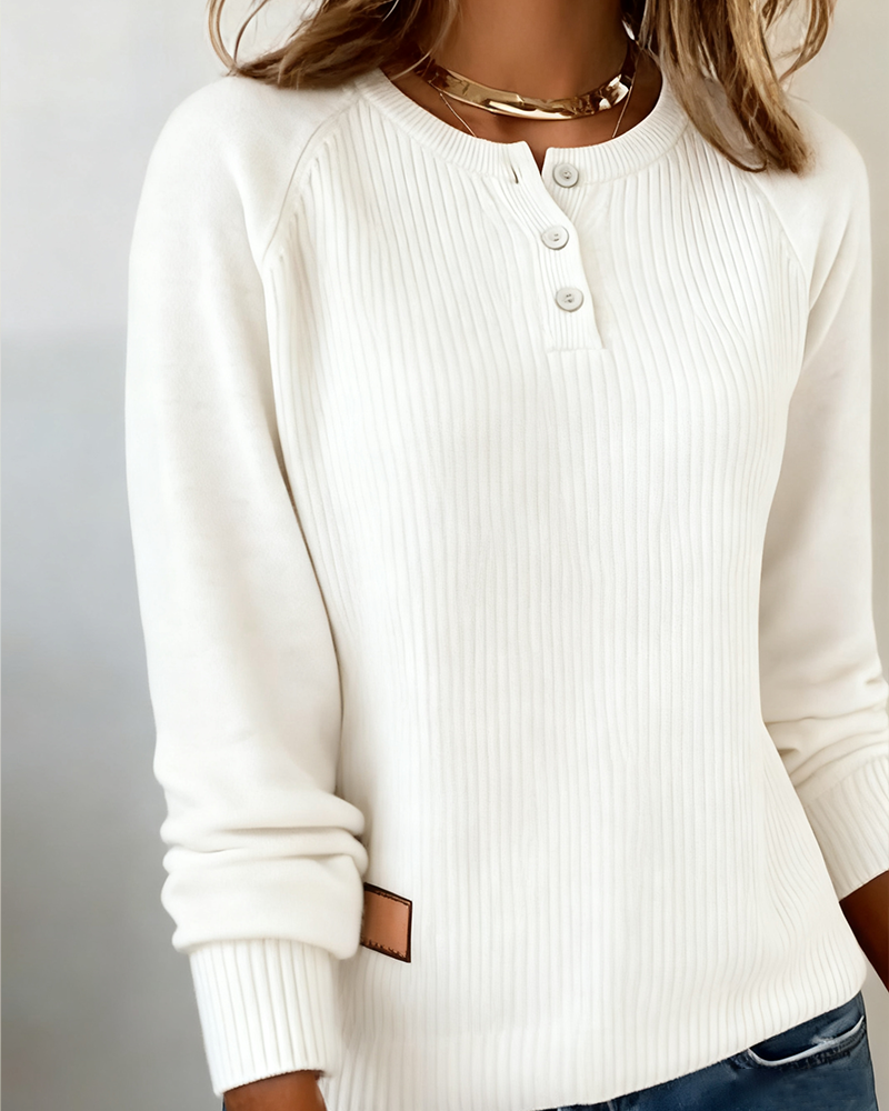 Stylowy Sweter z knapp w raglanermer