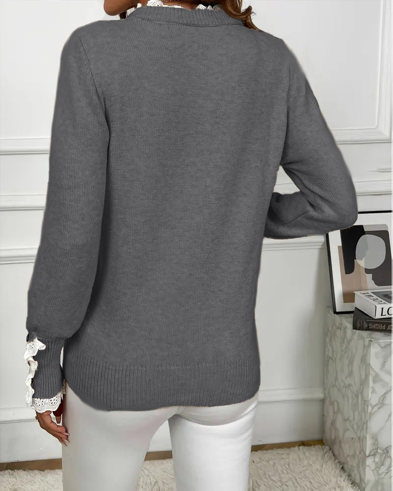 Elegancki Sweter z Blonde Szczegóły